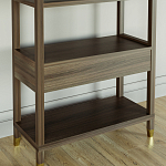 Стеллаж Elsa Dreams Walnut со стеклянными полками и ящиком варинант исполнения - 6 | Loft Concept в Костроме