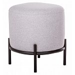 Круглый пуф на металлических ножках с обивкой из рогожки Casey Poof варинант исполнения - 2 | Loft Concept в Костроме