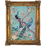 Постер в раме в стиле шинуазри Павлины на дереве Chinoiserie Imperial Garden Peacocks on a Tree Poster варинант исполнения - 2 | Loft Concept в Костроме
