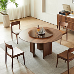 Стол обеденный круглый с двойной столешницей Walnut Wood Table варинант исполнения - 3 | Loft Concept в Костроме