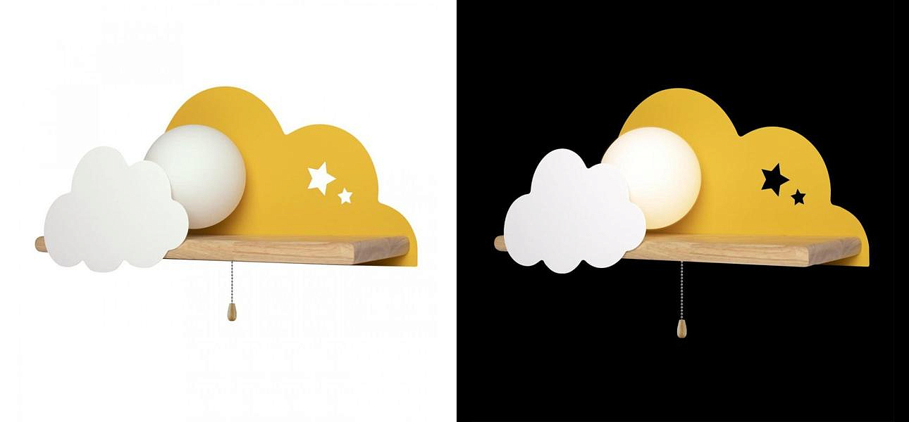 Бра с полкой желтое Облако Wall Lamp Yellow Cloud Бра с полкой желтое Облако Wall Lamp Yellow Cloud - Loft-Concept в Костроме