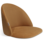 Барный стул со спинкой и металлической подставкой на 3-х деревянных ножках Горчичный Велюр Vendramin Chair варинант исполнения - 2 | Loft Concept в Костроме