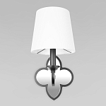 Бра с белым текстильным абажуром и декоративным основанием в виде четырехлистника с зеркальной вставкой Vitorino варинант исполнения - 12 | Loft Concept в Костроме