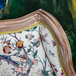 Кресло из натурального бука бежевое с изображением птиц и цветов Beige Green Chinoiserie Garden Armchair варинант исполнения - 3 | Loft Concept в Костроме