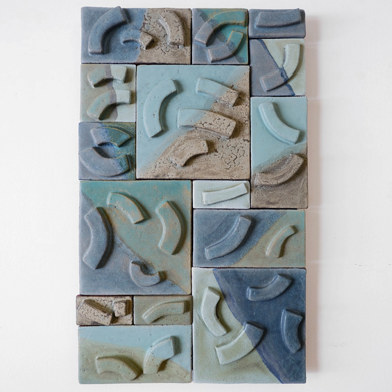 Геометрическое Объемное Панно Blue Curve Голубой Бирюзовый в Костроме | Loft Concept 