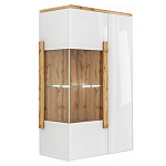 Витрина навесная двухдверная с белым глянцевым фасадом Grace of Furniture варинант исполнения - 1 | Loft Concept в Костроме