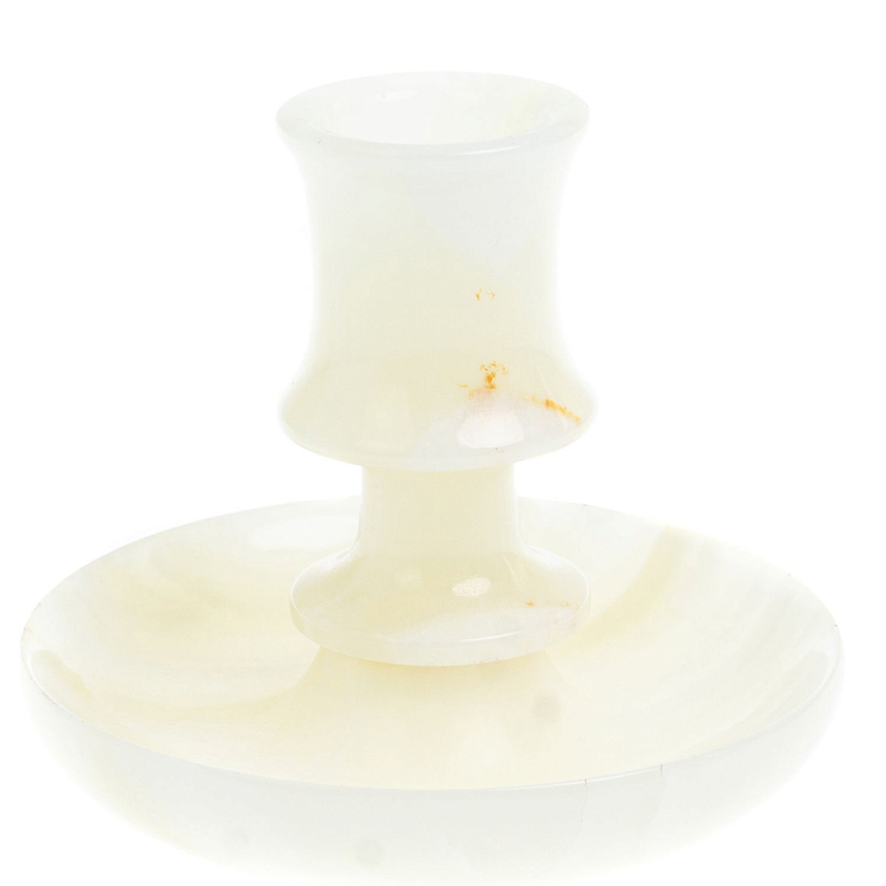 Подсвечник в виде чаши из натурального камня оникс Stone Candlestick Бежевый Подсвечник в виде чаши из натурального камня оникс Stone Candlestick Бежевый в Костроме | Loft Concept