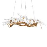 Люстра подвесная с прозрачными стеклянными птичками на ветвях Диаметр 100 см Serip Voa варинант исполнения - 6 | Loft Concept в Костроме