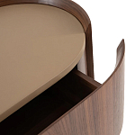 Комод округлой формы с тремя ящиками Walnut and Leather варинант исполнения - 4 | Loft Concept в Костроме
