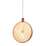 Подвесной светильник с плафоном из рельефного стекла Peony Glass Bronze  варинант исполнения - 4 | Loft Concept в Костроме