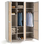 Шкаф с тремя дверцами из плетеного ротанга Tomio Wicker Furniture варинант исполнения - 4 | Loft Concept в Костроме