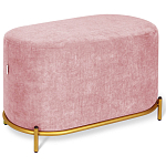 Банкетка овальная пыльно-розовый велюр на 4-х металлических ножках золотого цвета SANJAY варинант исполнения - 1 | Loft Concept в Костроме