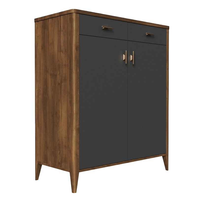 Комод с двумя дверками и ящиками Tasteful Furniture Коричневый Серый Комод с двумя дверками и ящиками Tasteful Furniture Коричневый Серый в Костроме | Loft Concept