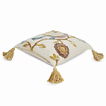 Чехол на подушку с кисточками и вышивкой птиц Ethnic mix Birds Square варинант исполнения - 1 | Loft Concept в Костроме