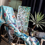 Постер на холсте в стиле шинуазри с изображением сада Chinoiserie Imperial Peach Garden Poster варинант исполнения - 3 | Loft Concept в Костроме