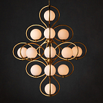 Люстра с закругленным каркасом золотого цвета и белыми плафонами Round Curl варинант исполнения - 3 | Loft Concept в Костроме