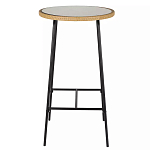 Барный столик с круглой плетеной столешницей Wicker Table Top варинант исполнения - 1 | Loft Concept в Костроме