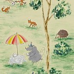 Обои ручная роспись Promenade Original colourway on cream painted silk варинант исполнения - 2 | Loft Concept в Костроме