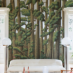 Обои ручная роспись Redwoods Sequoia on Sterling Silver gilded paper варинант исполнения - 3 | Loft Concept в Костроме