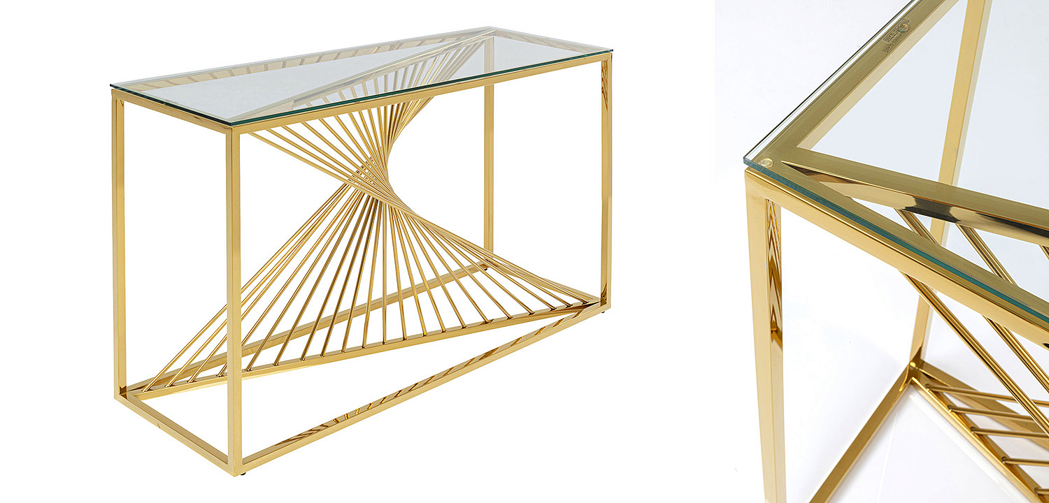 Консоль Golden Whirl with glass surface Консоль Golden Whirl with glass surface - Loft-Concept в Костроме