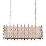 Люстра овальной формы с фактурным серебряным каркасом и тканевым абажуром Silver Honeycomb варинант исполнения - 3 | Loft Concept в Костроме