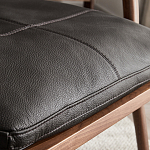 Кресло c каркасом из массива дерева и мягкой кожаной обивкой Walnut Armchair варинант исполнения - 7 | Loft Concept в Костроме