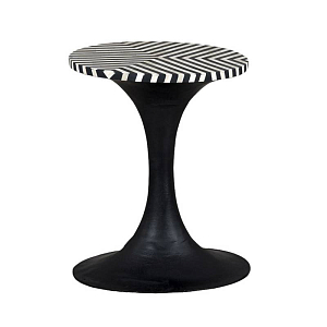 Столик круглый с черно-белой столешницей Black Bruce