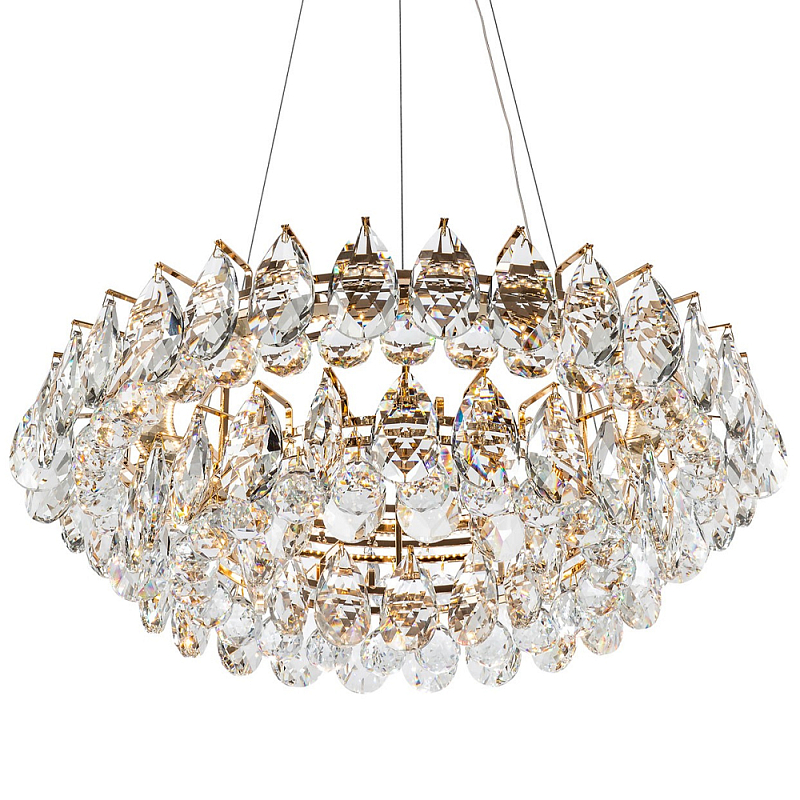 Люстра с хрустальными подвесками в форме капель Sidney Crystal Chandelier 80 Золотой Прозрачное Стекло Люстра с хрустальными подвесками в форме капель Sidney Crystal Chandelier 80 Золотой Прозрачное Стекло в Костроме | Loft Concept