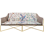 Трехместный диван на металлическом каркасе с цветочным принтом в стиле шинуазри Chinoiserie Birds on a Tree Sofa варинант исполнения - 5 | Loft Concept в Костроме
