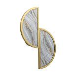 Бра с двумя полукруглыми плафонами из искусственного алебастра в бронзовой оправе Marbella варинант исполнения - 6 | Loft Concept в Костроме