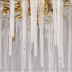 Люстра золотого цвета с декоративными ветками и длинными прозрачными стеклянными подвесами в форме сосулек Droplet Chandelier варинант исполнения - 4 | Loft Concept в Костроме