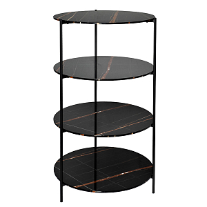 Стеллаж черный с круглыми полками Inherence