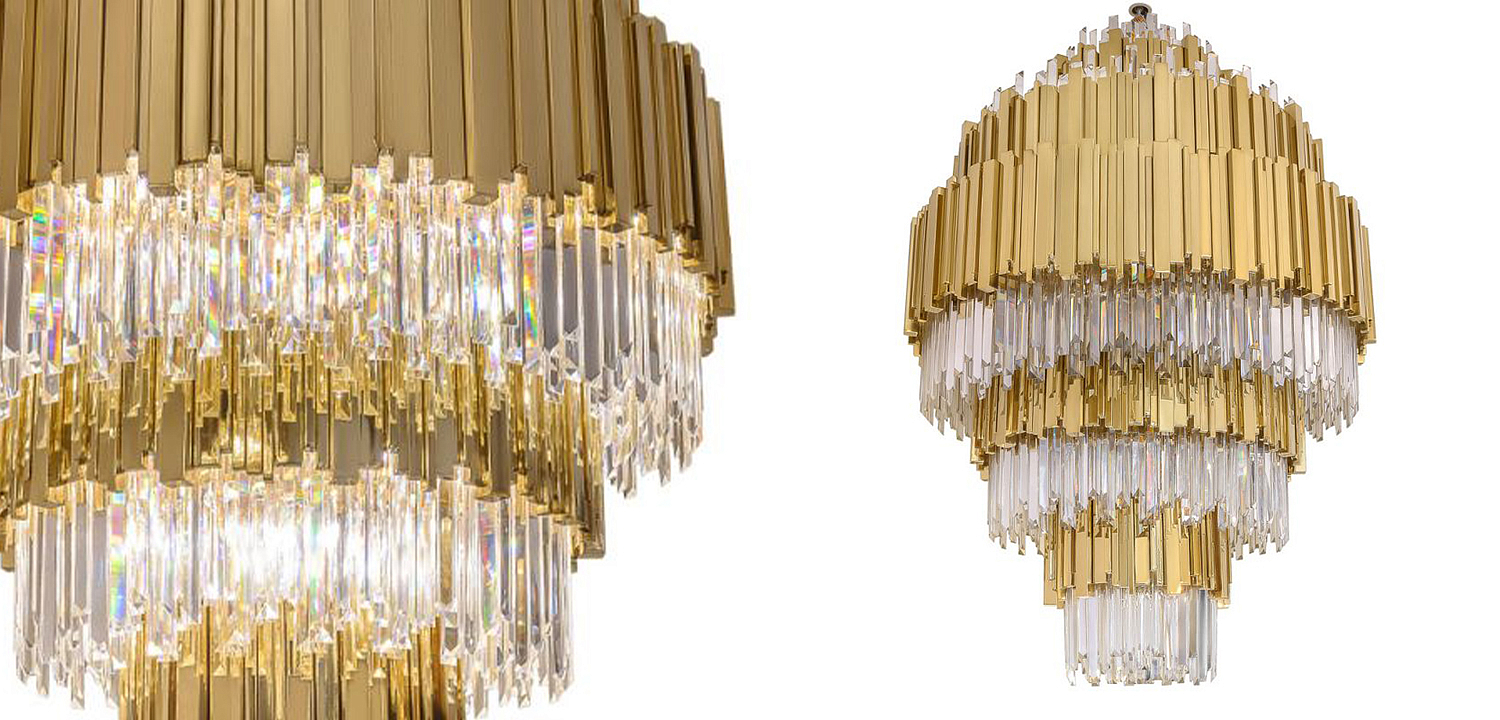 Большая многоярусная люстра Luxxu Modern Cascade Chandelier Gold Metal Glass 93 Большая многоярусная люстра Luxxu Modern Cascade Chandelier Gold Metal Glass 93 - Loft-Concept в Костроме