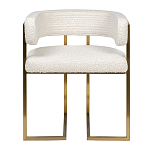 Стул букле бежевый с каркасом цвета матовое золото Tactility варинант исполнения - 1 | Loft Concept в Костроме
