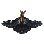 Менажница темно-синяя фарфоровая с бронзовой фигуркой ангела Eden Garden варинант исполнения - 1 | Loft Concept в Костроме