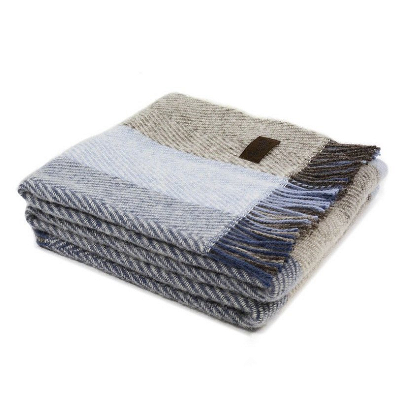 Плед VADSO SPINA 1002 Marzotto Серый Голубой в Костроме | Loft Concept 