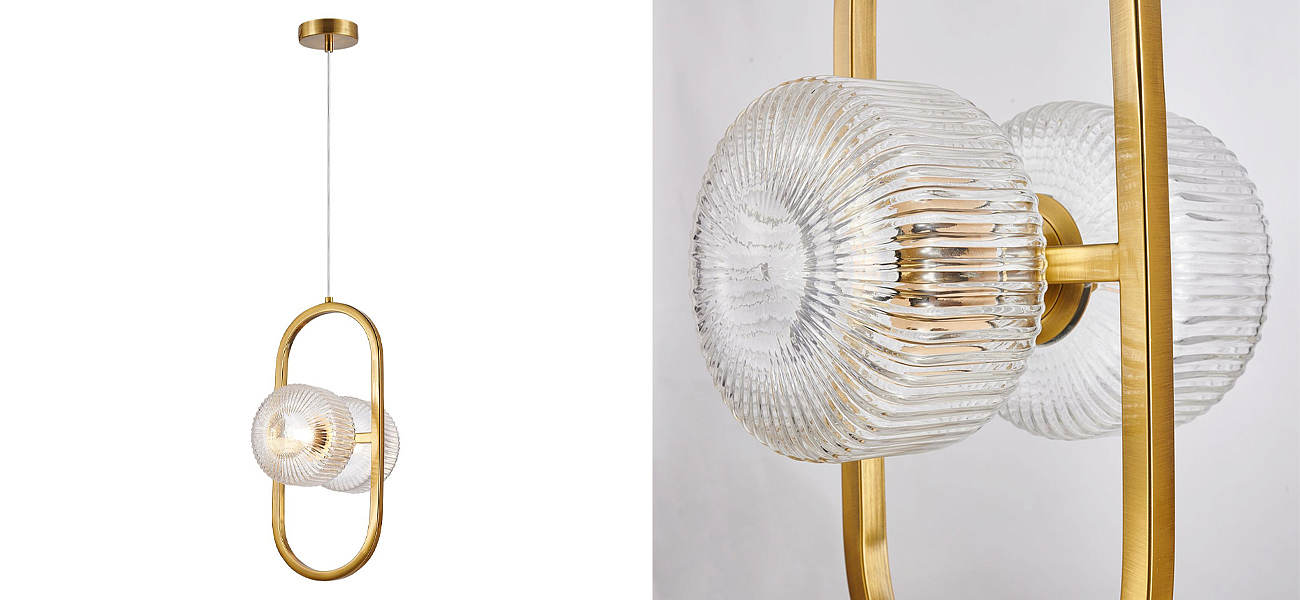 Подвесной светильник с рельефными плафонами Blown Glass Подвесной светильник с рельефными плафонами Blown Glass - Loft-Concept в Костроме