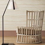 Торшер с черным каркасом и белым тканевым абажуром в форме конуса Stylish Solution варинант исполнения - 4 | Loft Concept в Костроме