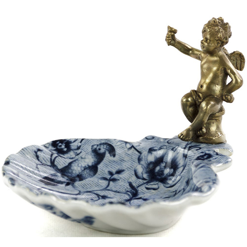 Блюдо Dish With Angel Белый Бронза Синий Блюдо Dish With Angel Белый Бронза Синий в Костроме | Loft Concept