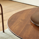 Стол обеденный круглый с двойной столешницей Walnut Wood Table варинант исполнения - 6 | Loft Concept в Костроме