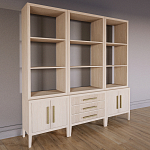 Модульный стеллаж Primo из трех составных элементов Светлый дуб варинант исполнения - 3 | Loft Concept в Костроме
