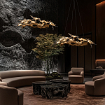 Люстра подвесная с прозрачными стеклянными птичками на ветвях Диаметр 80 см Serip Voa варинант исполнения - 11 | Loft Concept в Костроме