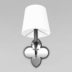 Бра с белым текстильным абажуром и декоративным основанием в виде четырехлистника с зеркальной вставкой Vitorino варинант исполнения - 10 | Loft Concept в Костроме