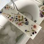 Поднос для ванны из эпоксидной смолы с цветами белая Epoxy Resin Flowers Bath Tray White варинант исполнения - 3 | Loft Concept в Костроме