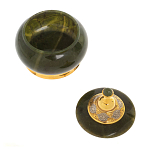 Икорница с крышкой с гравировкой из натурального камня Нефрит Decorative Cavair Dishes варинант исполнения - 5 | Loft Concept в Костроме