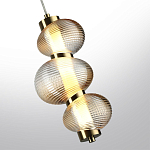 Подвесной светильник с 3-мя рифлеными стеклянными шарами Marcelh Light варинант исполнения - 5 | Loft Concept в Костроме