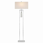 Торшер с прямоугольным тканевым абажуром на белом мраморном основании Silver Threads варинант исполнения - 1 | Loft Concept в Костроме