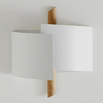 Бра из металла и дерева Ruell White Metal Wooden Wall Lamp варинант исполнения - 2 | Loft Concept в Костроме