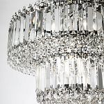 Круглая люстра с хрустальным декором Harmonica Crystal Round Chrome Chandelier варинант исполнения - 2 | Loft Concept в Костроме