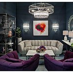 Диван трехместный велюровый серый Island of Comfort варинант исполнения - 5 | Loft Concept в Костроме